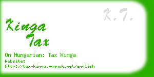 kinga tax business card